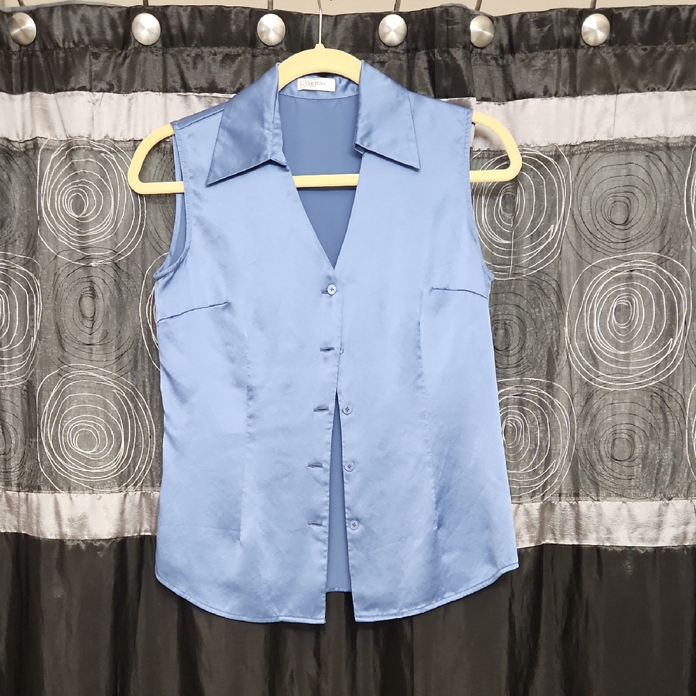 Lilysilk Blue Sleeveless Women's Top